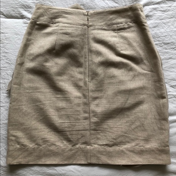 Anthropologie Baraschi Gold Drape Pencil Skirt 0 - Picture 2 of 6